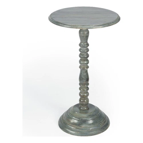 Butler Specialty Company Dani Solid Wood Pedestal 16"W Accent Table - Gray - Picture 1 of 7