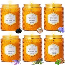 6 Pack Scented Soy Candles for Home, 240H Aromatherapy Gift Set for Women