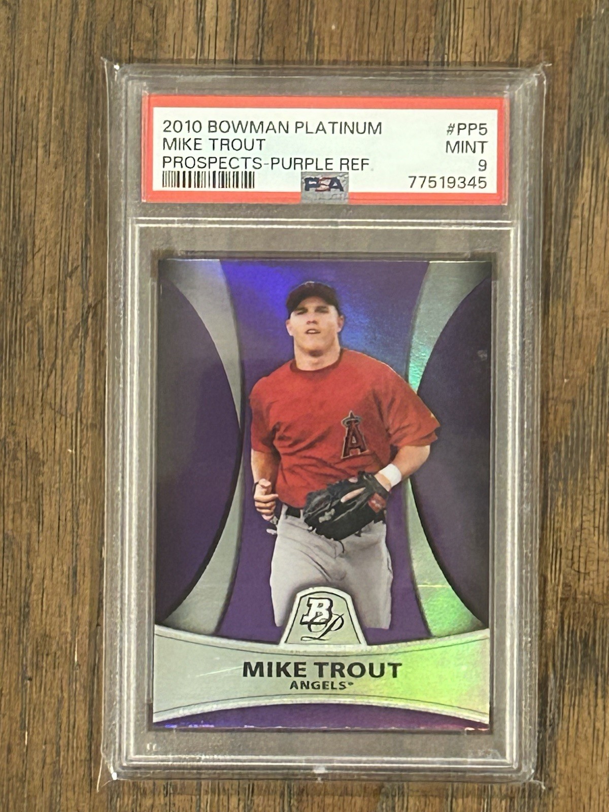 2010 Mike Trout Bowman Platinum Purple Refractor Rookie #PP5 PSA 9 MINT Angels🔥