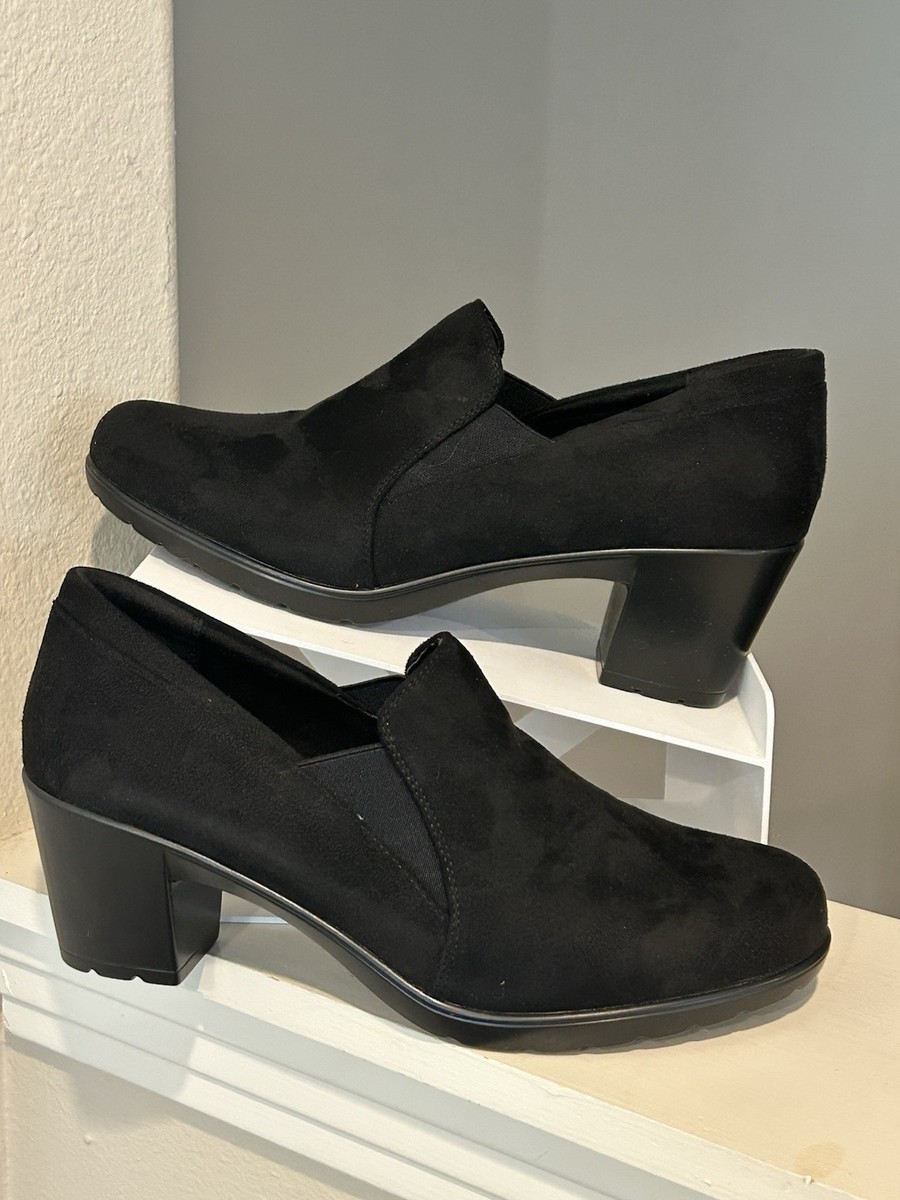 Dream Pairs Low Chunky Womens 12M BLK Pumps Black Slip On Heels