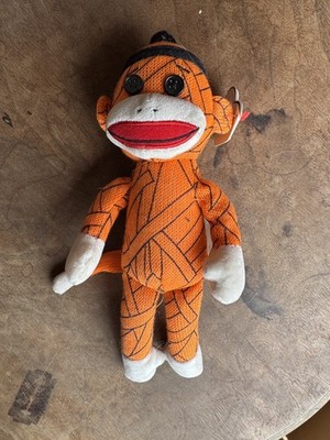 Ty Socks the Sock Monkey TY Beanie Baby Orange Mummy 2013 With Tag 8.5 Inch