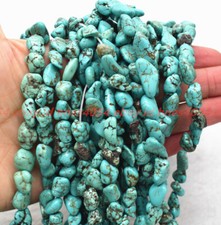 Blue Turquoise Side Drill Nugget Beads Size 10-15mm 15'' Strand