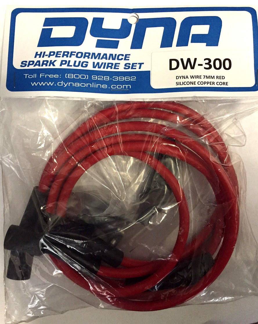 Dynatek Dyna Spark Plug Wires Set Red Silicone 7mm Copper