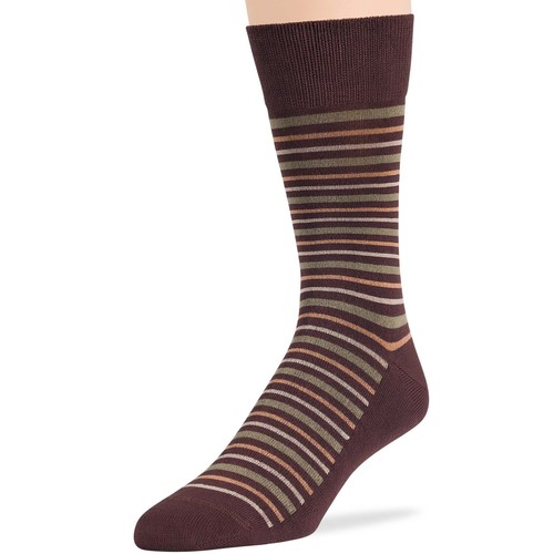 Men Bamboo Patterned Fashion Dress Crew Socks L 4 Pack Khaki Brown Blue Beige - Picture 15 of 41