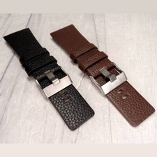 Calf Leather WATCH STRAP 30mm for DIESEL TW STEEL Black or Brown Buffalo Grain