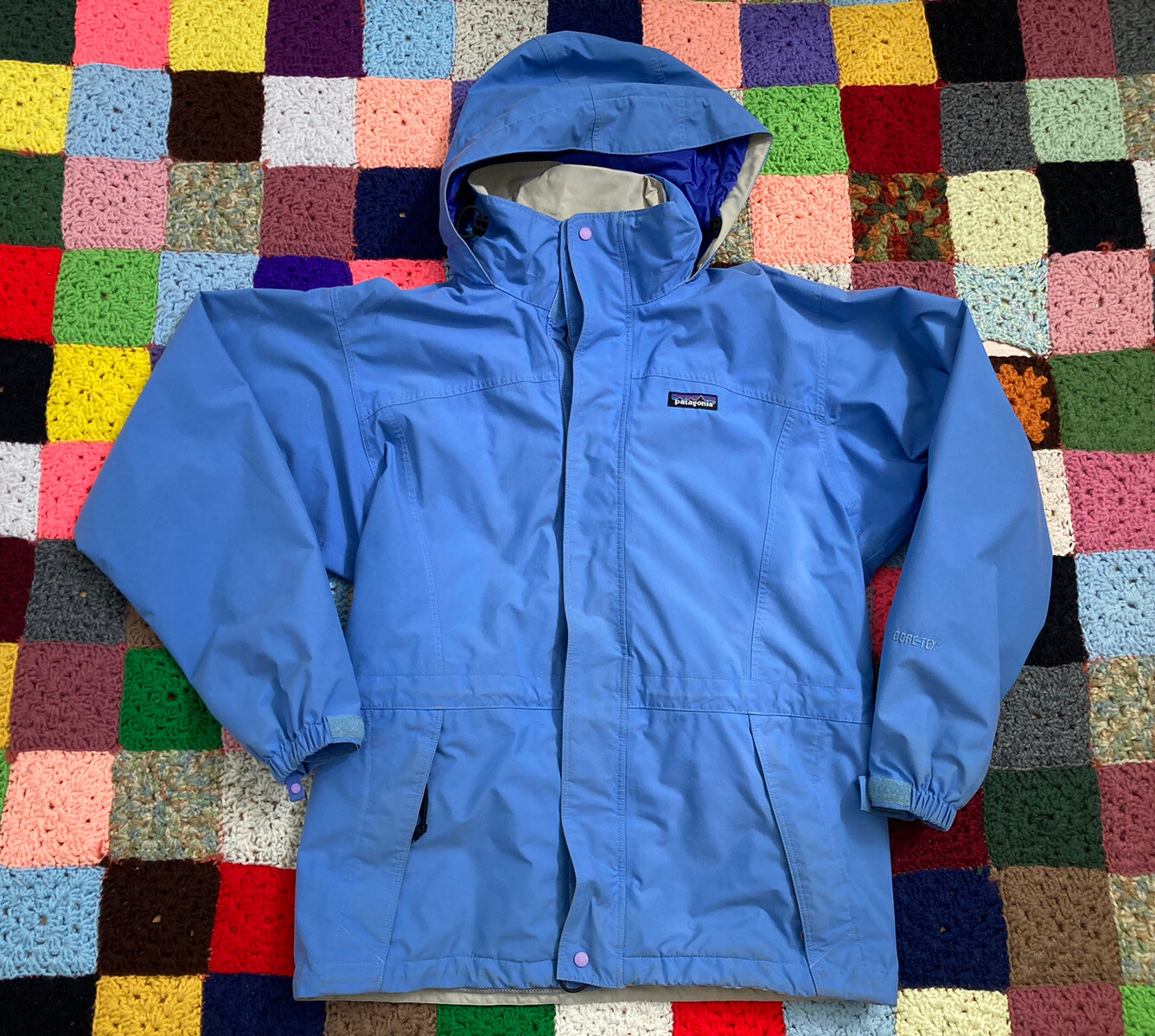 Patagonia Jacket Women’s Medium Blue GoreTex w/ Hood Zipper RN 51884
