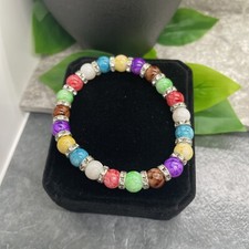 Handmade Beaded Stackable 6.5  Plus Stretch Bracelet New Chakra A1671