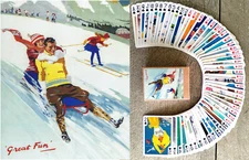 Playing Cards (Poker Deck 54 Cards) Vintage Winter Sport European Travel Ads 091