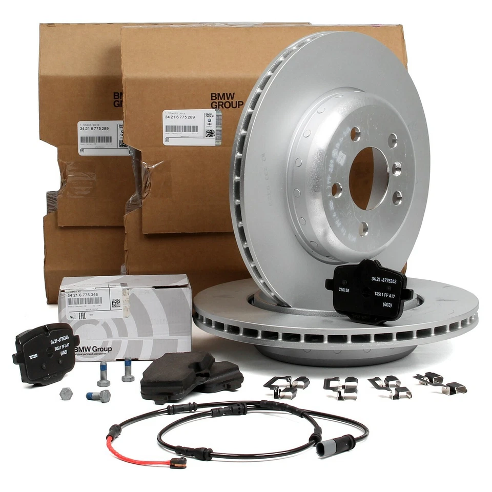 ORIGINAL BMW Bremsscheiben Ø 345mm + Bremsbeläge + Wako 5er F11 TOURING hinten