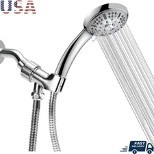 High Pressure Handheld Shower Head 9 Spray Settings 60 Inch Hose Easy Install US