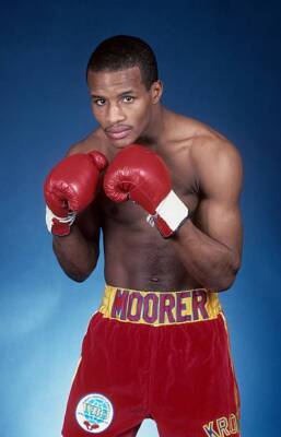 Michael Moorer Poses Old Boxing Photo