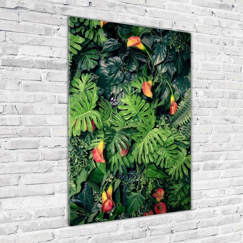Tableau Tulup 70x140 – Plantes Tropicales Sur Verre Acrylique – Déco Moderne
