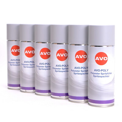 Spritzspachtel Spray 6x400ml Polyester Spritzfüller Füller Spachtel  AVO A08013
