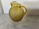 Vintage Anchor Hocking Crinkle Ball Pitcher Lido Milano Amber Honey Crackle