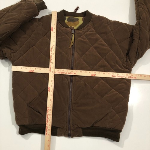 Gamehide Vintage Camo Bomber Brown Jacket Reversible Quilted Fleece Mens Medium - Picture 2 of 12