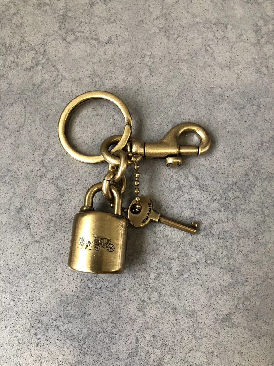 Coach Gold Lock and Key Keychain Bag Charm Coach Gold Lock and Key Keychain Bag Charm
