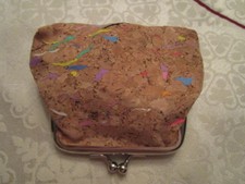 Geldbeutel Kork Stoff  Accessoires klein braun bunt