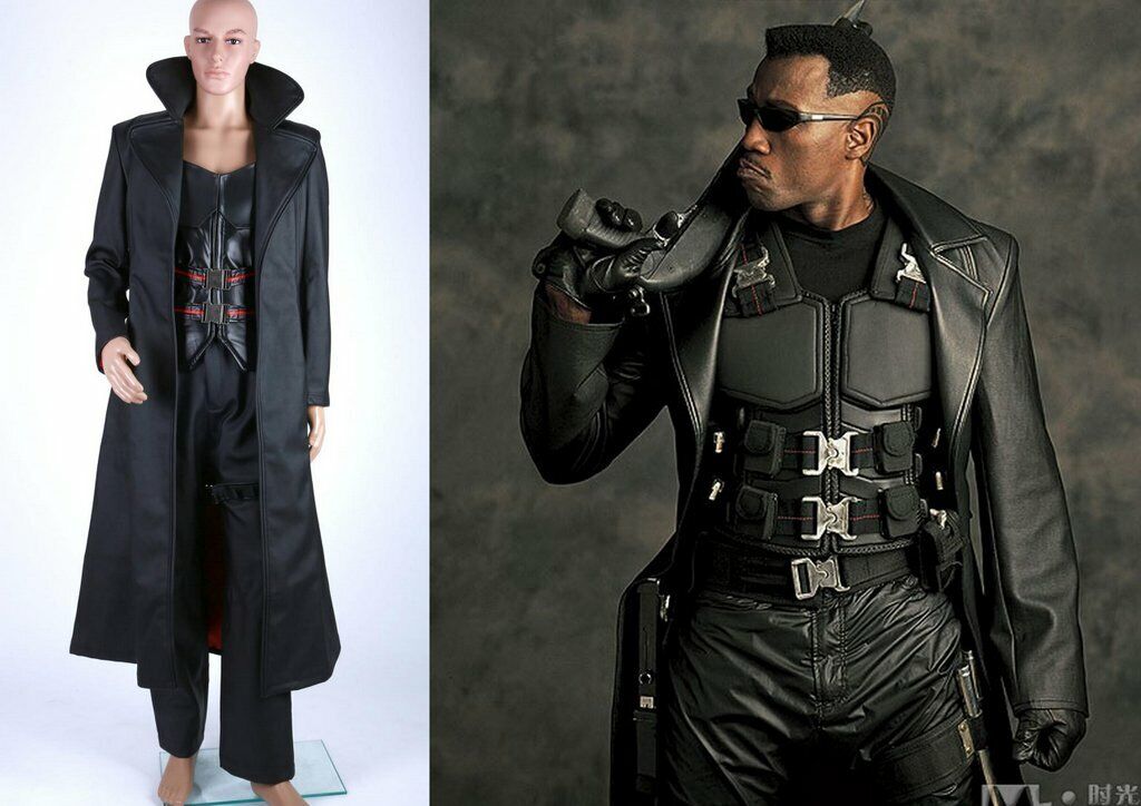 Wesley Snipes BLADE Leather Fullset Costume Cosplay Halloween Party Custom  Made