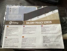 PRIVACY SCREEN 0.75 x 6m, Anthracite, resists wind, rain, UV, BALCONY, GOOD QUAL