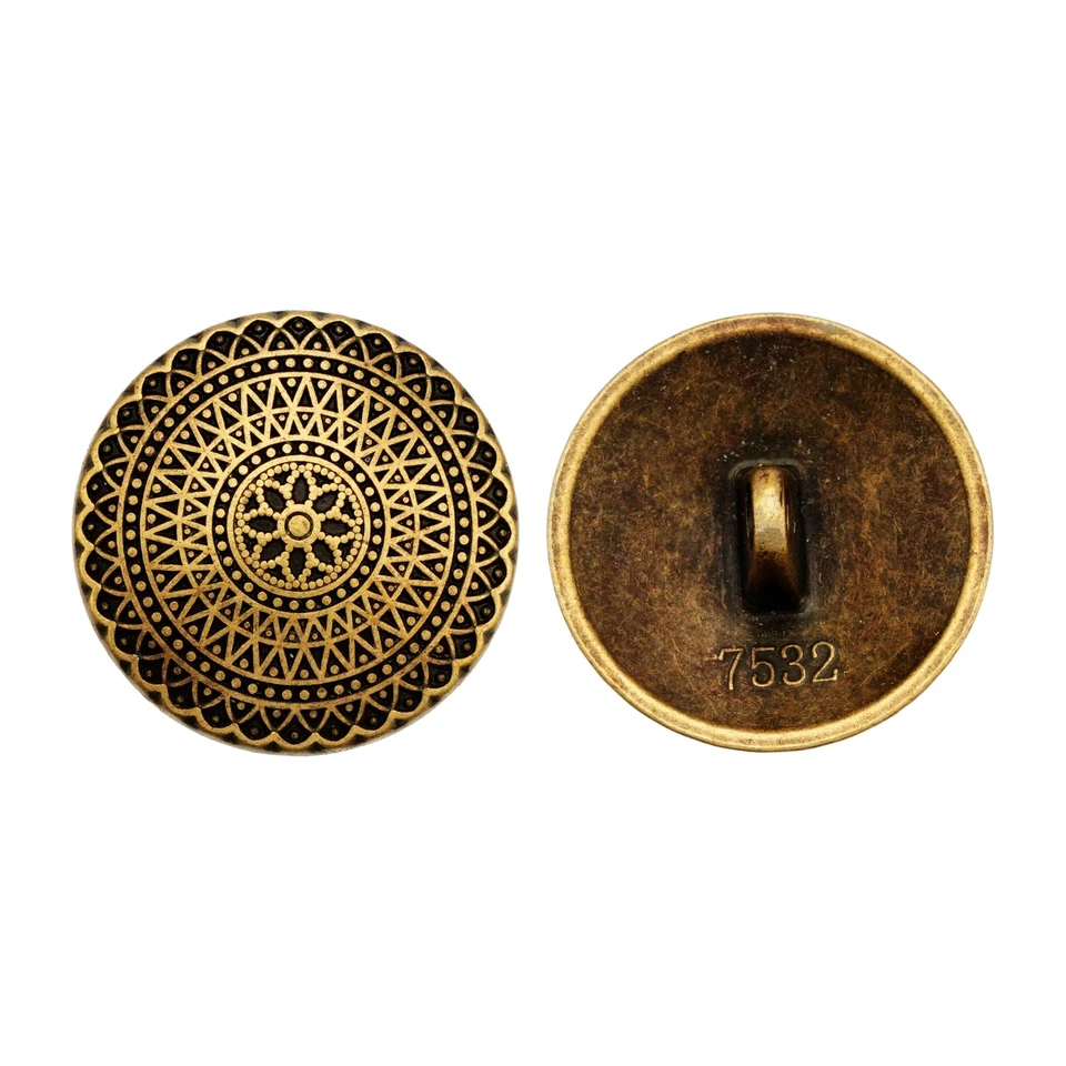 5pcs Vintage Metal Buttons for DIY Crafts, Sewing, Clothing Decoration 15-25mm - Image 2 of 3