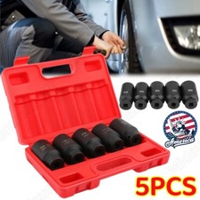 5pcs 12 Drive Deep Impact Axle Hub Socket Set 6 Point 33mm 34mm 35mm 36mm 38mm