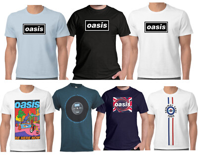 Official Oasis T Shirt Definitely Maybe Decca Logo Be Here Official Oasis T Shirt Definitely Maybe Decca Logo Be Here