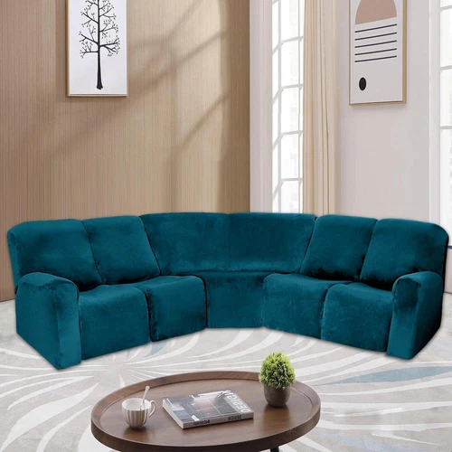 Anbausofabezug 5-Sitzer Ecksofa Couch Schonbezug Stretch Möbelbezug - Bild 116 von 134