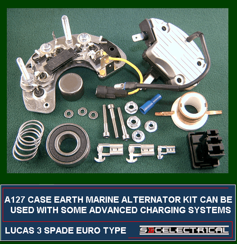 LUCAS MAGNETI MARELLI A127 ALTERNATOR REPAIR KIT 3 SPADE MARINE ETC