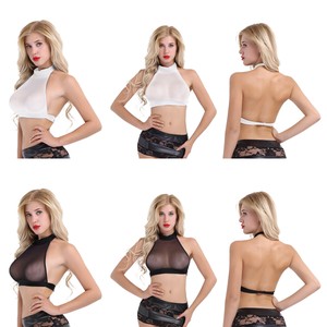 sheer halter bra
