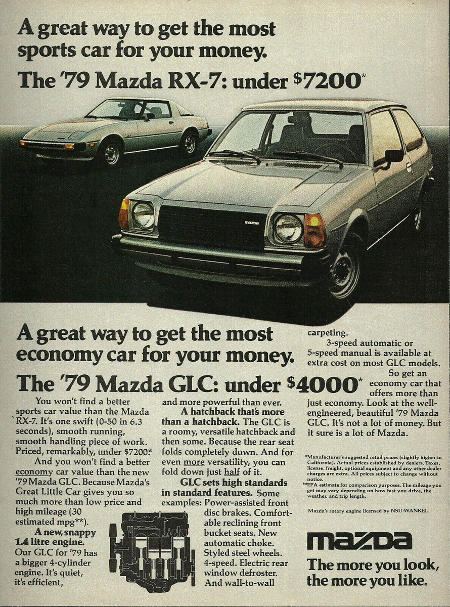 1979 Mazda GLC RX-7 Sports Great Little Car Silver Hatchback