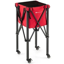Tennis Ball Teaching Cart Lightweight Foldable Removable bag With 2 side pockets