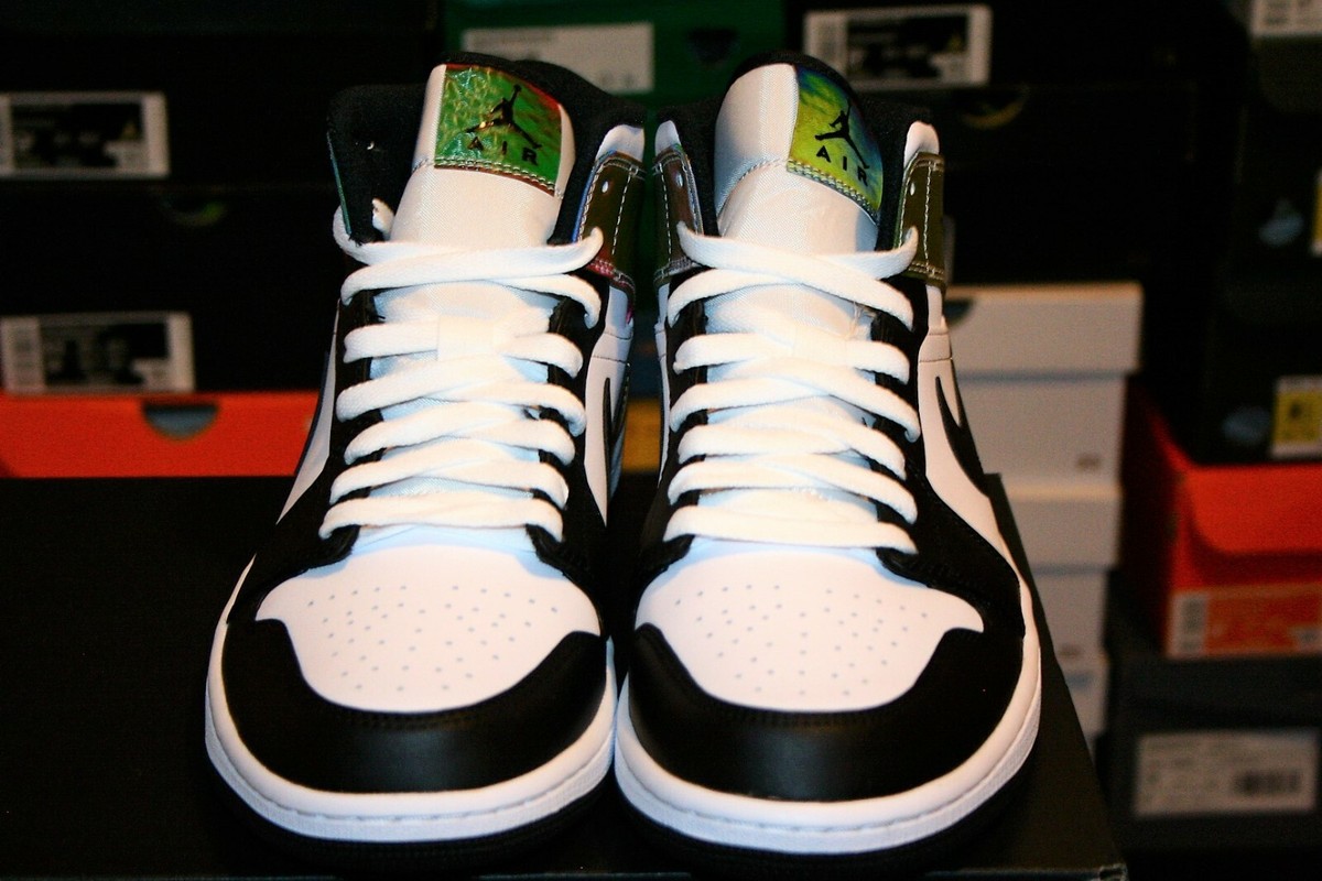 AUTHENTIC AIR JORDAN 1 MID SE WHITE BLACK HEAT REACTIVE DM7802 100