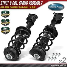 2xFront Complete Strut & Coil Spring Assembly for Jeep Compass 2017-2021 L4 2.4L