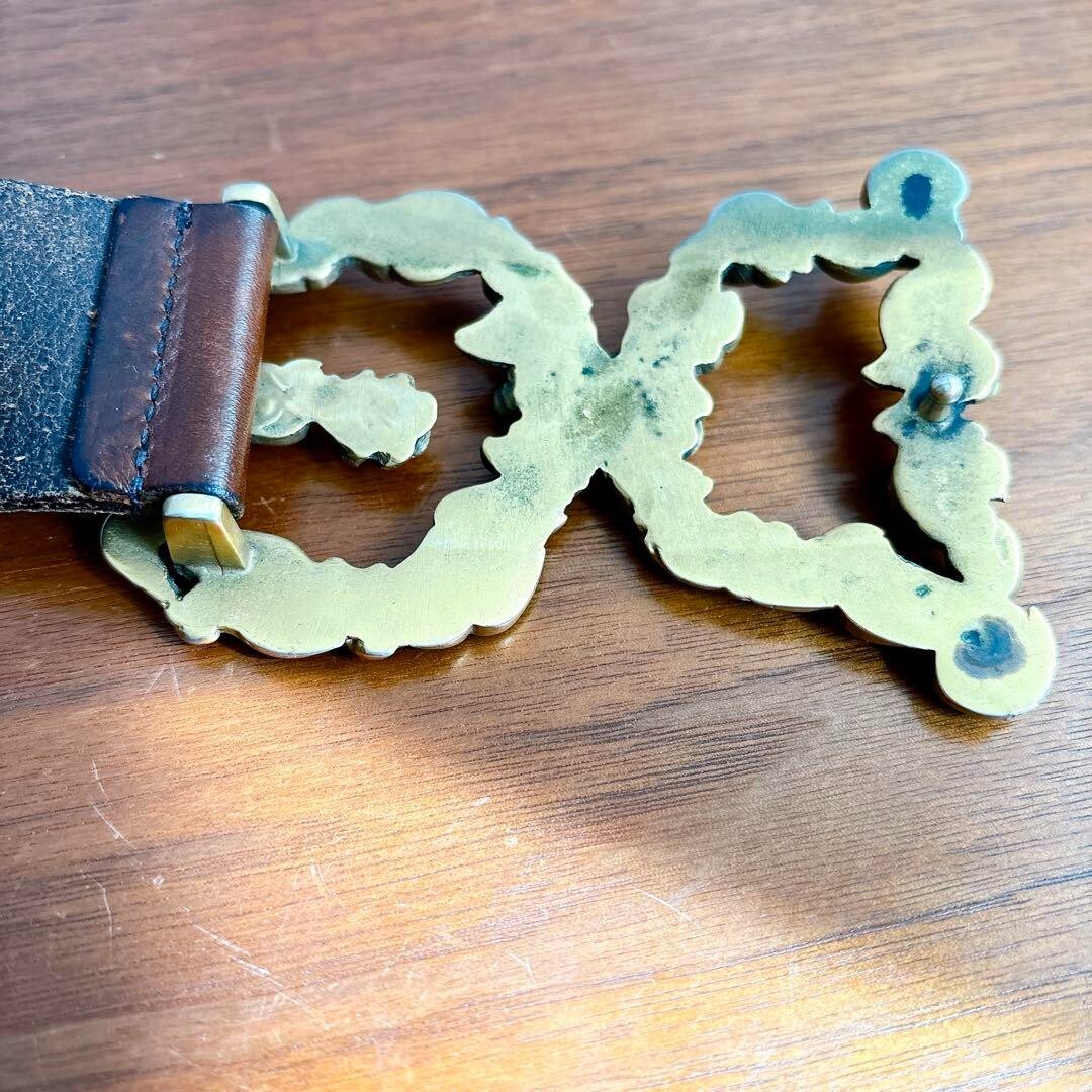 DOLCE & GABBANA Rose Baroque Belt Brown Gold Vintage Used | eBay