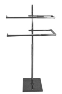 32 Free Standing 2 Arm Heavy Base Chrome Floor Towel Holder