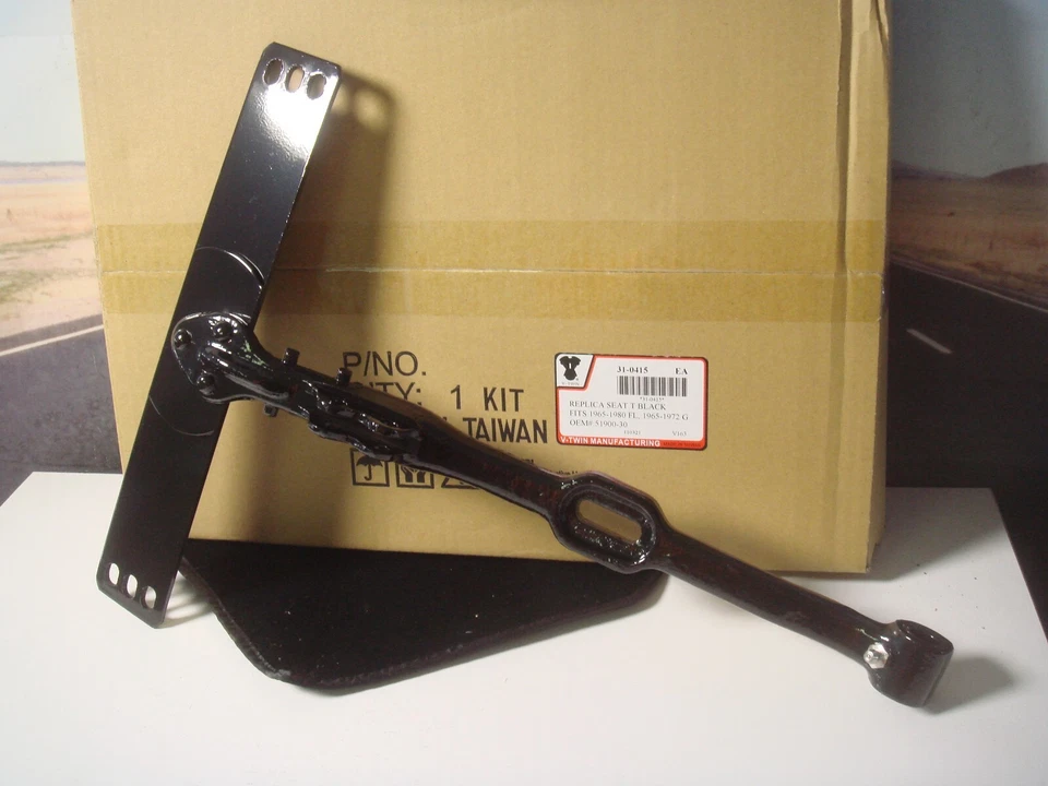 Barra en T Harley Seat negra compatible con FL 1965-1980 G 1965-1972 51900-30 V-Twin 31-0415 X5 Foto 4 de 4