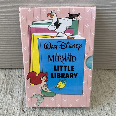 Vintage 1992 Walt Disney The Little Mermaid Little Library Mini Book Set of 4