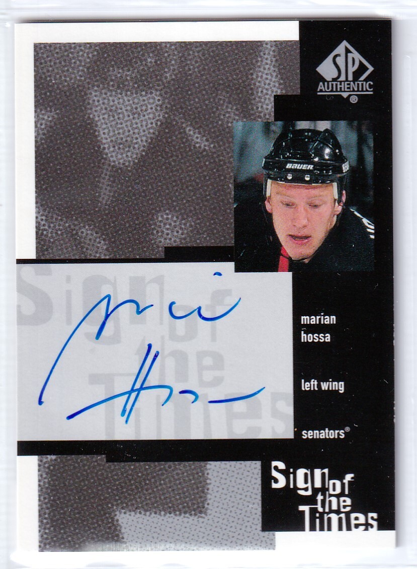 1999-00 SP Authentic Sign of the Times #MH Marian Hossa AUTO - Ottawa Senators
