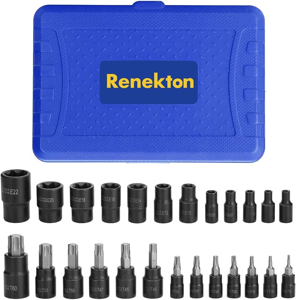 Master Torx Bit & External Socket Set in S2 & Cr-V Steel with Tamper Proof Design
