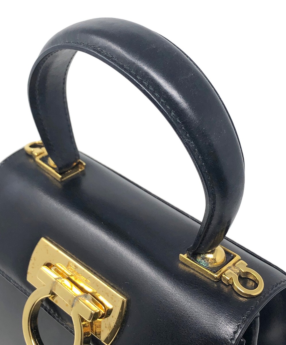 Salvatore Ferragamo Handbag 2Way Black Gancini 21 2193/40 Salvatore Ferragamo Handbag 2Way Black Gancini 21 2193/40