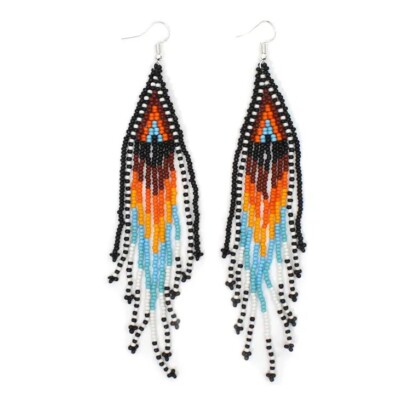 NATIVE STYLE ETHNIC BEADED HANDMADE FASHION HOOK EARRINGS E61/3
