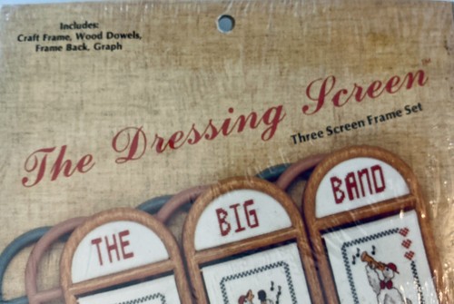 Dressing Screen GOOSE/THE BIG BAND Complete Counted Cross Stitch Kit Blue Frames - Picture 3 of 4