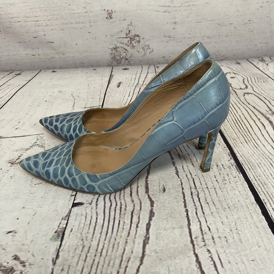 Zapatos de tacón Kurt Geiger London para mujer 40,5 EU 9,5US cuero azul punta punta Foto 4 de 4