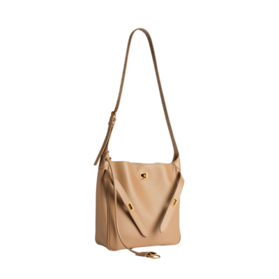 BALENCIAGA Bel Air Small $3290 Latte Smooth Calfksin Hobo Bag New