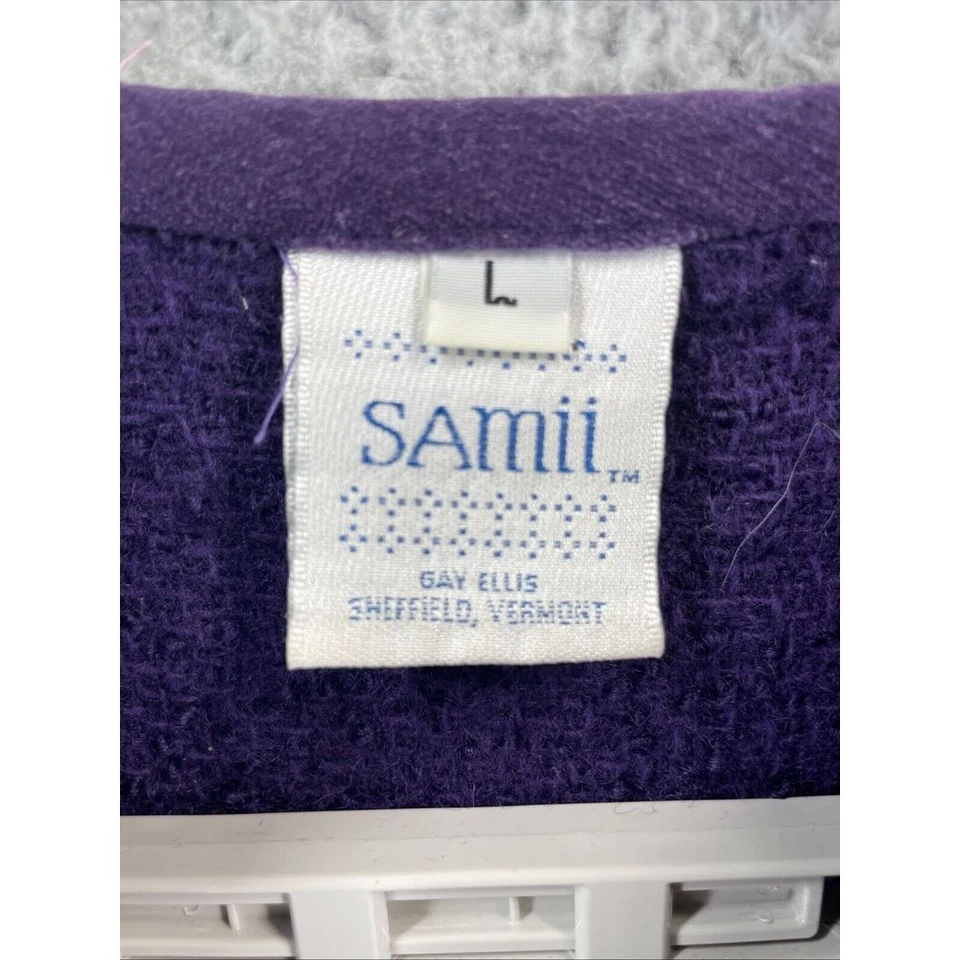 Samii Gay Ellis Wool Jacket Women Large Paisley Velvet Accent Vermont Boho RARE - Image 3 of 4