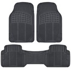 Heavy Duty All Weather 3 PC Black Premium Rubber Floor Mats Fits Car Truck SUV