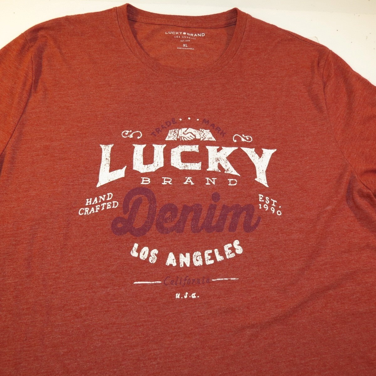 LUCKY BRAND DENIM LOS ANGELES CALIFORNIA TEE T SHIRT Mens XL Red