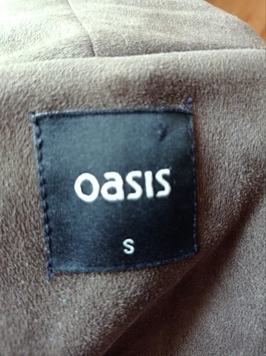 Khaki Faux Suede Open Lightweight Jacket Oasis S - Picture 4 of 4