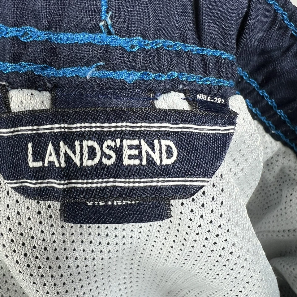 Lands’ End Boys Swim Trunks Size 7 Navy Swimsuit Bathing Suit Beach Pool       J - Image 3 of 4