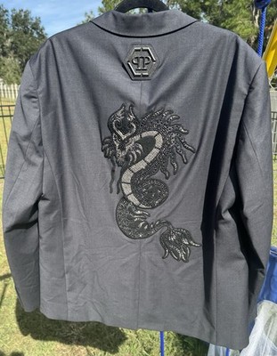 PHILIPP PLEIN BLAZER DRAGON Size 58 NWT